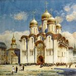 3. Brewer H.C. Успенский собор Московского Кремля. Начало XX века. Слева от собора – церковь Ризоположения
