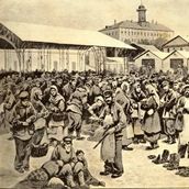 14. Безработные на Хитровом рынке. Иллюстрация из книги «Повседневная жизнь Москвы».