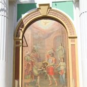 6. Икона «Усекновения честной главы Иоанна Крестителя» украшает колокольню в нижнем ярусе