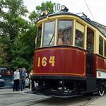 2. Парад московских трамваев на Чистых прудах. Современная фотография