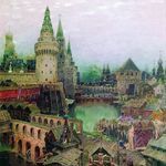 Васнецов А.М. На рассвете у Воскресенского моста. Конец XVII века