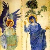 2. Нестеров М. В. Благовещение. Архангел Гавриил и Дева Мария. Эскизы к росписям в Марфо-Мариинской обители