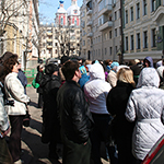 11. В Голиковском переулке. На заднем плане – церковь Климента