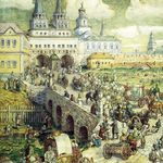 2. Васнецов А.М. Уличное движение на Воскресенском мосту в XVIII веке