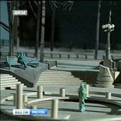 Макет памятника Булгакову на Патриарших прудах. Фрагмент с Иешуа