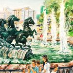 6. Скульптура «Четыре времени года» и фонтан «Гейзер». Современная картина