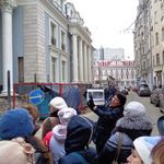 26. В Кривоарбатском переулке. Замыкает перспективу доходный дом Скворцова на Арбате (архитектор А.А. Остроградский, 1901-1903 годы)